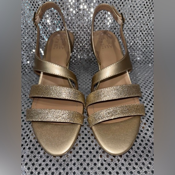 Naturalizer Gold Glitter Strap Sandals - Picture 1 of 6